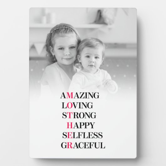 母の頭字語の写真 フォトプラーク (正面)