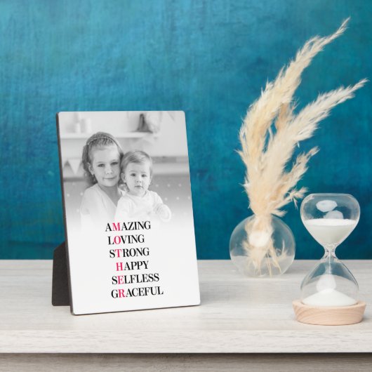 母の頭字語の写真 フォトプラーク (側面)