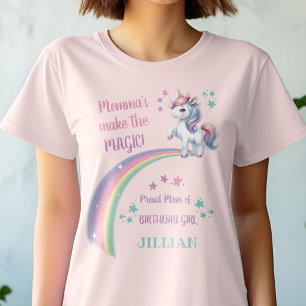 母の魔法のユニコーン誕生日パーティー Tシャツ