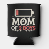 母の2男の子の低電池おもしろい母の日 缶クーラー (正面)