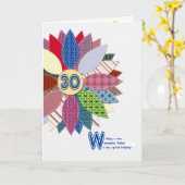 母の30歳の誕生日、ステッチされた花 カード (黄色い花)