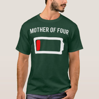 母の4つの低電池ママ女の子 Tシャツ