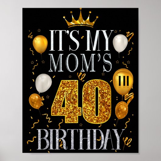 母の40歳の誕生日おめでとう 40歳 ポスター (正面)