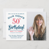 母の50th誕生日パーティフォト招待状 招待状 (正面)