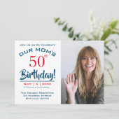 母の50th誕生日パーティフォト招待状 招待状 (スタンド正面)