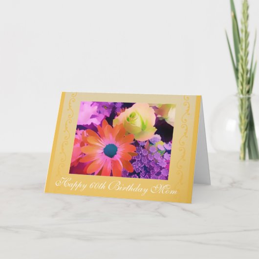 母の60歳の誕生日バラ カード (正面)