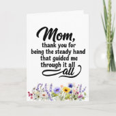 母の steady hand が私を導いて 〜 水彩画のワイルドフラワー カード (正面)