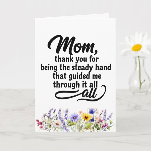 母の steady hand が私を導いて 〜 水彩画のワイルドフラワー カード (小さな植物)