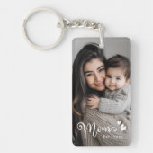 母のest年のハートオーバーレイ写真 キーホルダー (正面)