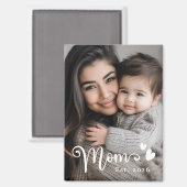 母のest年のハートオーバーレイ写真 マグネット (正面/裏面)