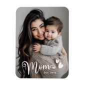 母のest年のハートオーバーレイ写真 マグネット (縦)