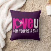 母はあなたは星uピンク紫の文字枕を愛する クッション (ブランケット)