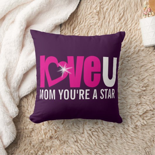母はあなたは星uピンク紫の文字枕を愛する クッション (ブランケット)