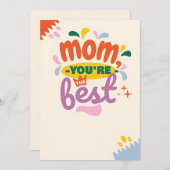 母はあなたは最高の：母の日のカード (正面/裏面)