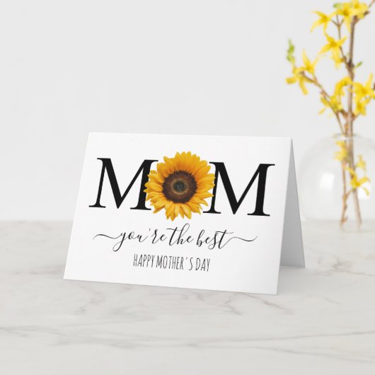 母はあなたは母親最高のの日パーソナライズされた カード (黄色い花)