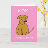 母はあなたは漫画の最高のパピー カード (黄色い花)