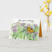 母はあなたはA賛美の母の日バタフライフローラ カード (黄色い花)