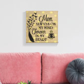 母はいつも私のハートの中で私の心の上にいる キャンバスプリント (インサイチュ (リビング))