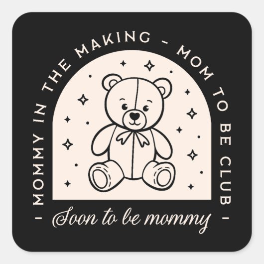 母はすぐにママの妊娠クラブかわいい スクエアシール (正面)