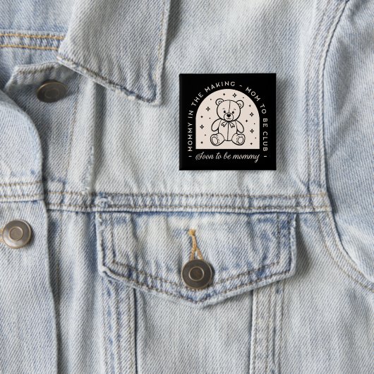 母はすぐにママの妊娠クラブブラックになる 缶バッジ (インサイチュ)