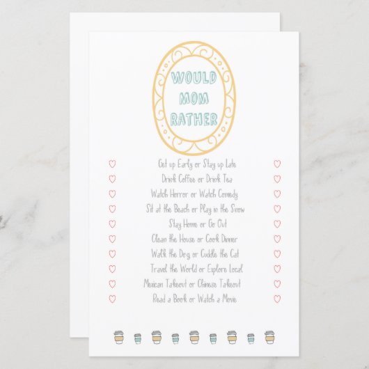 母はむしろ冒険ベビーシャワーゲーム (正面/裏面)