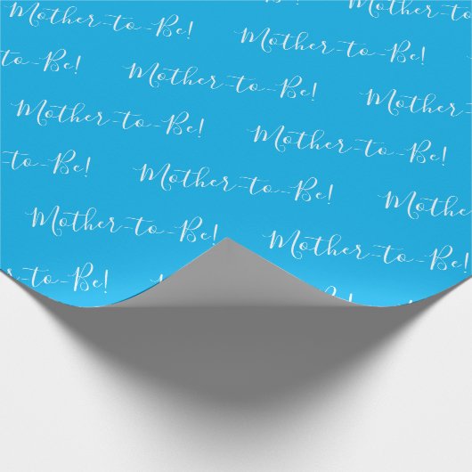 母はスクリプトになる青い赤ちゃんシャワー ラッピングペーパー (角)