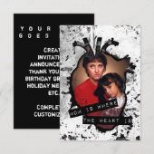 母はハート 招待状 (正面/裏面)