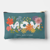 母はボホフラワーブーケ可愛いグリーンが大好き アクセサリーポーチ (裏面)