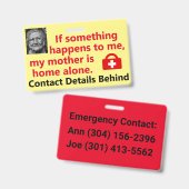 母は一人で家に帰っている バッジ (表裏)