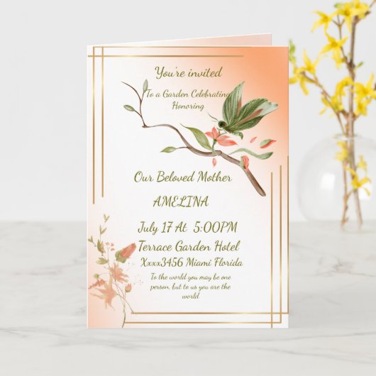 母は世界 カード (黄色い花)