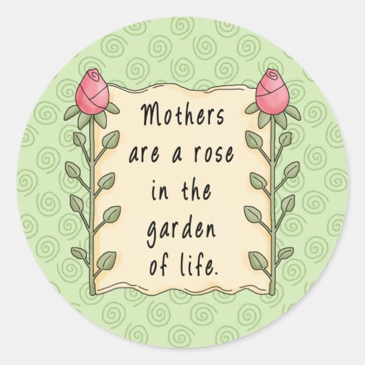 母は人生のバラ ラウンドシール (正面)
