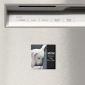 母は休憩時間に値する可愛い白い子犬 マグネット (インサイチュ (食洗機))