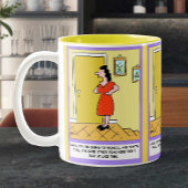 母は先生に「学校得に行かなくちゃ。 ツートーンマグカップ