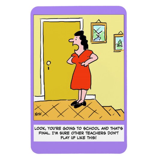 母は先生に「学校得に行かなくちゃ。 マグネット (縦)