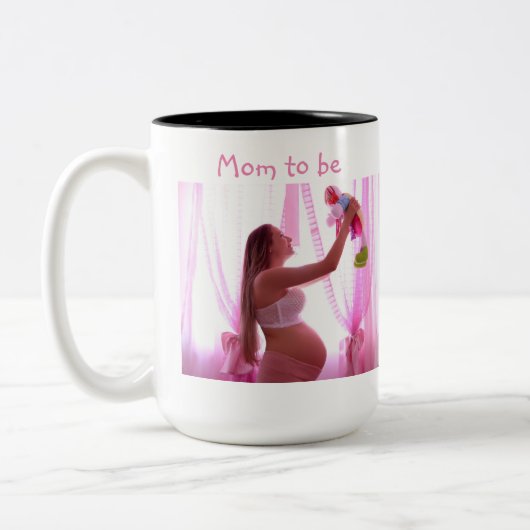 母は写真パーソナライズされたであり、母の日 ツートーンマグカップ (左)