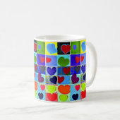 母は可愛いモダンアートポップ・アートのハートのモダン母だ コーヒーマグカップ (正面右)