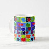 母は可愛いモダンアートポップ・アートのハートのモダン母だ コーヒーマグカップ (正面左)