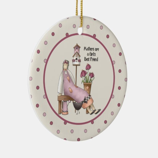 母は女の子で親友のオーナメントです セラミックオーナメント (右)