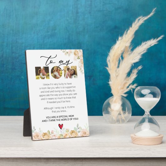 母は娘の息子のフローラ水の色からキープサケ フォトプラーク (側面)