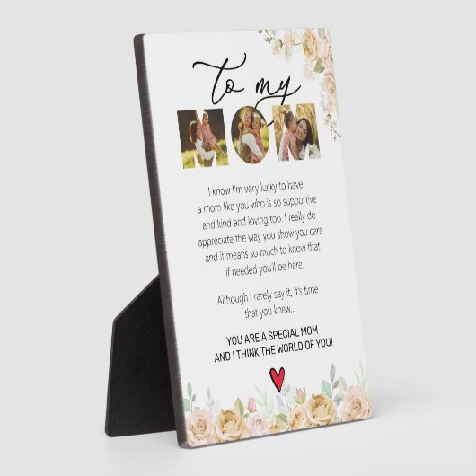 母は娘の息子のフローラ水の色からキープサケ フォトプラーク (側面)