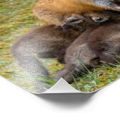 母は家族の食事を提供する フォトプリント            (角)