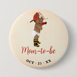 母は小さいオウム消防士ベビーシャワー 缶バッジ