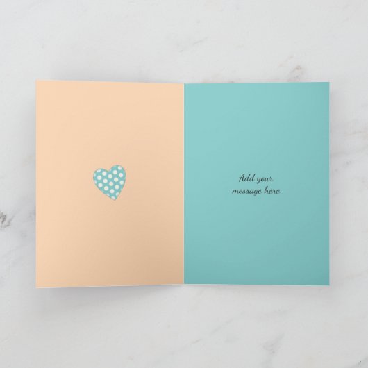 母は小さな女の子桃の誕生日の挨拶 カード (内部)