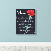 母は彼女の聖書の節を敬う箴言31:31 キャンバスプリント (インサイチュ (ウッドフロア))