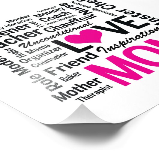 母は愛である – 母の日または母の誕生日 フォトプリント            (角)