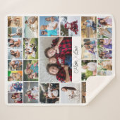 母は愛に等しい29写真コラージュ シェルパブランケット (正面(横))