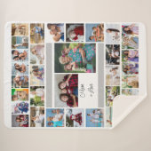 母は愛34に等しい写真コラージュのシェルパブランケット シェルパブランケット (正面(横))