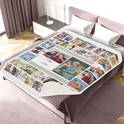 母は愛34に等しい写真コラージュのシェルパブランケット シェルパブランケット