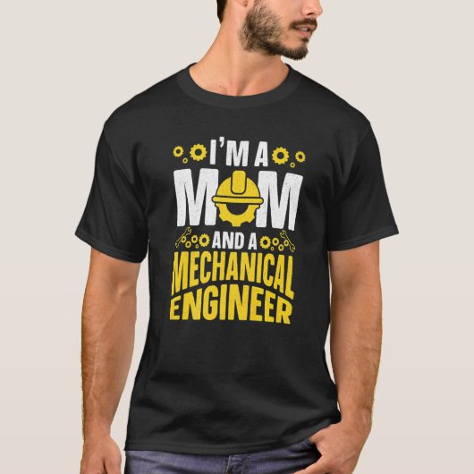 母は母で機関士の機械エンジン Tシャツ (正面)