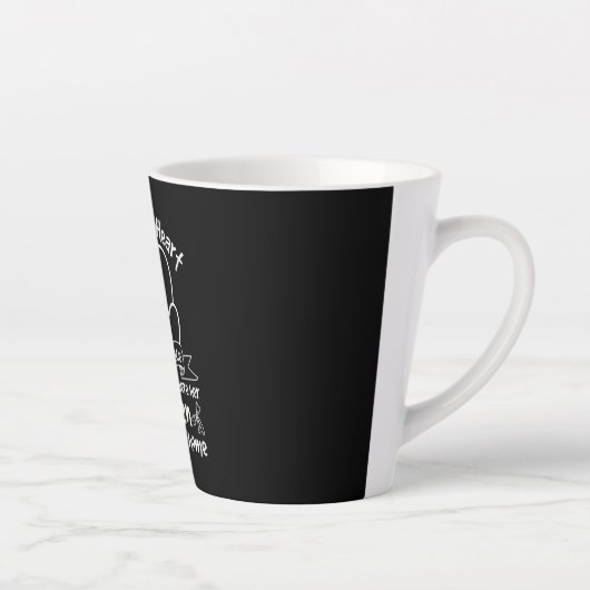 母は母ハート カフェラテマグ (右)